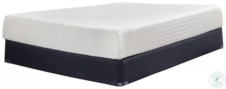 Chime White 10" Full Luxury Firm Mattress with Foundation