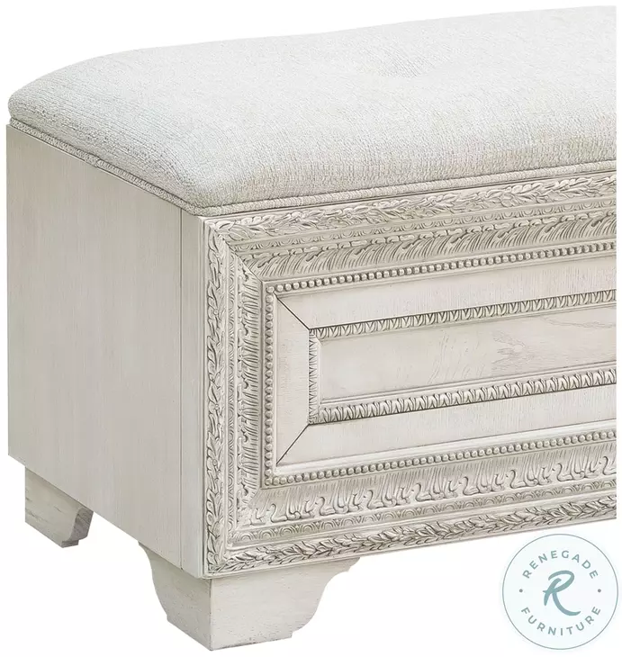 Camila Semi Transparent Creamy White Bed Bench 