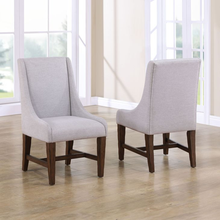 Auburn White Upholstered Arm Chair Set of 2