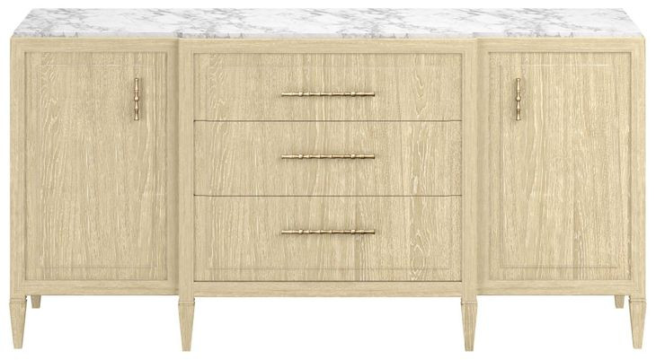 Eave Sundrenched Oak 76" 3 Drawer Credenza with Stone Top