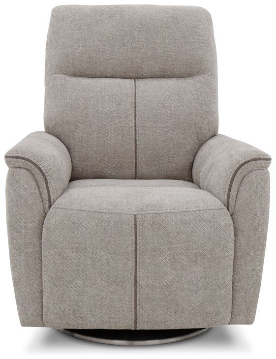 Mable Maze Tan Swivel Power Recliner with Power Headrest and Power Lumbar