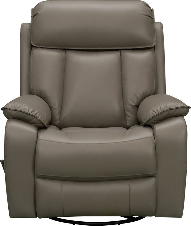 Mac Lynn Smokey Gray Leather Swivel Glider Recliner