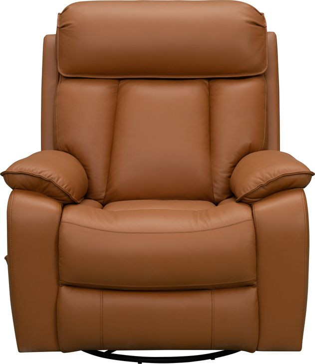 Mac Caleigh Sand Leather Swivel Glider Recliner