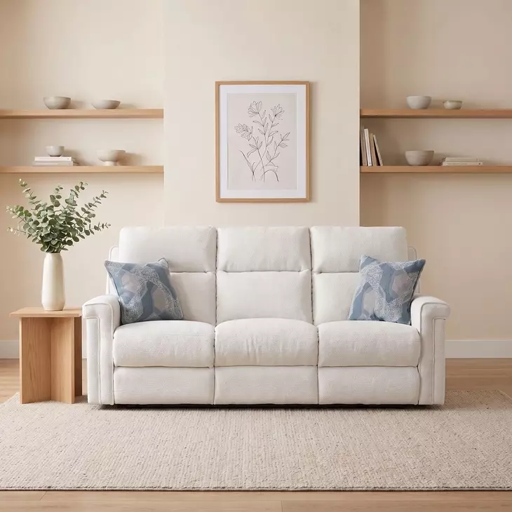 Madison Snow 88" Zero Gravity Power Reclining Sofa with Power Headrest and USB Charging