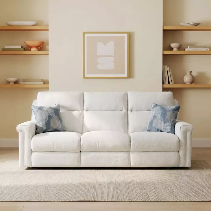 Madison Snow 88" Zero Gravity Power Reclining Sofa with Power Headrest and USB Charging