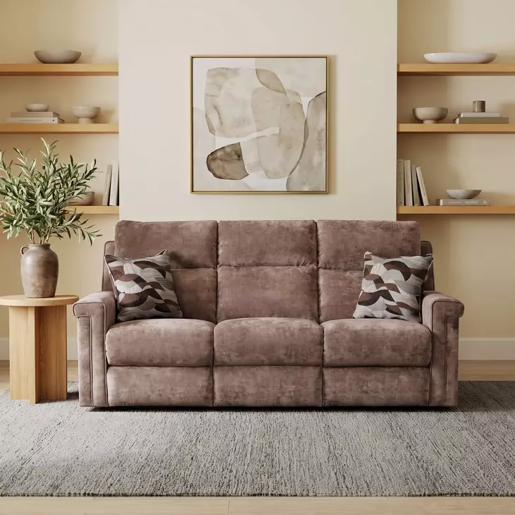 Madison Mink 88" Zero Gravity Triple Power Reclining Sofa with Heat Massage