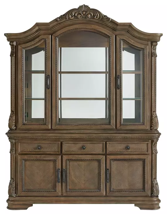 Denali Walnut 5 Door Server and Hutch with LED