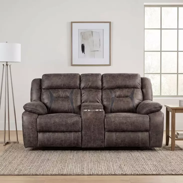 Madrona Dark Brown 75" Double Reclining Loveseat
