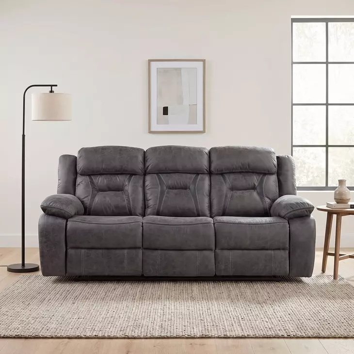 Madrona Hill Gray 85" Double Reclining Sofa