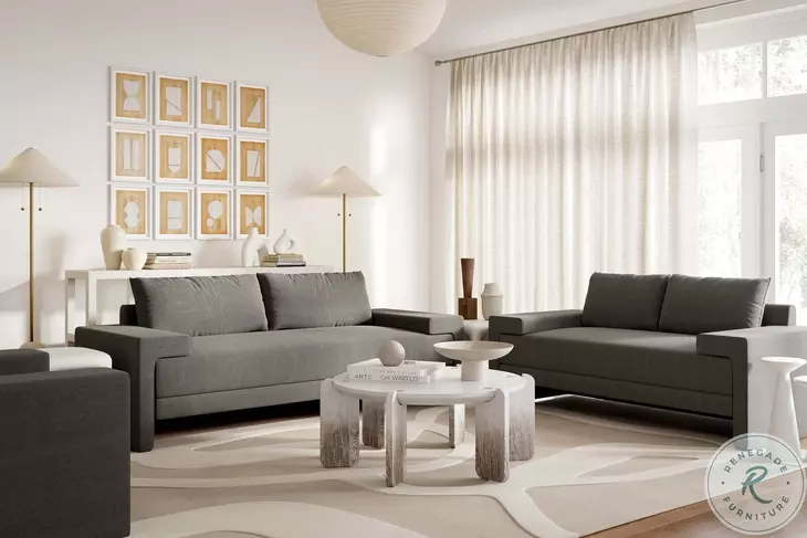 Maeve Slate Gray Performance Fabric Living Room Set