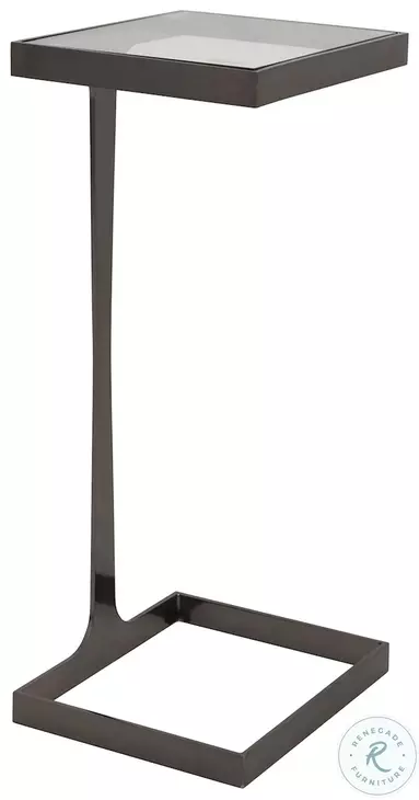 Maisel Gunmetal Glass Top Square Cigar Table
