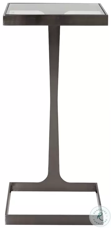 Maisel Gunmetal Glass Top Square Cigar Table