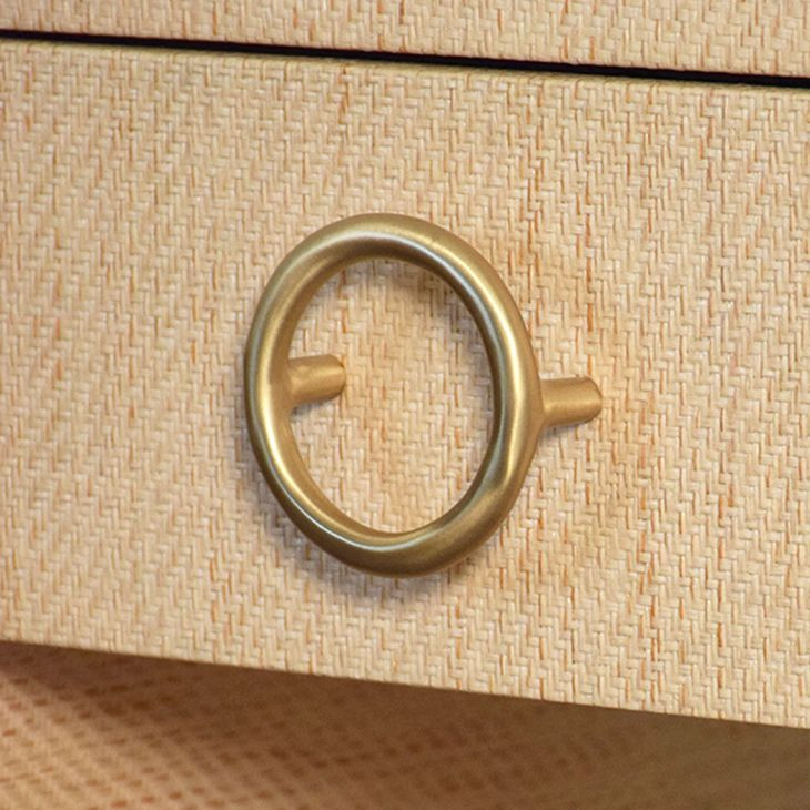 Malcolm Natural Grasscloth Rectangular 1 Drawer Side Table