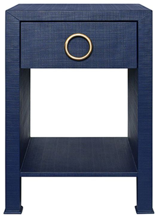 Malcolm Textured Navy Rectangular 1 Drawer Side Table