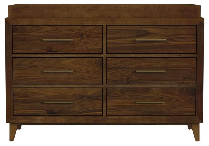 Riley Walnut 6 Drawer Dresser with Topper