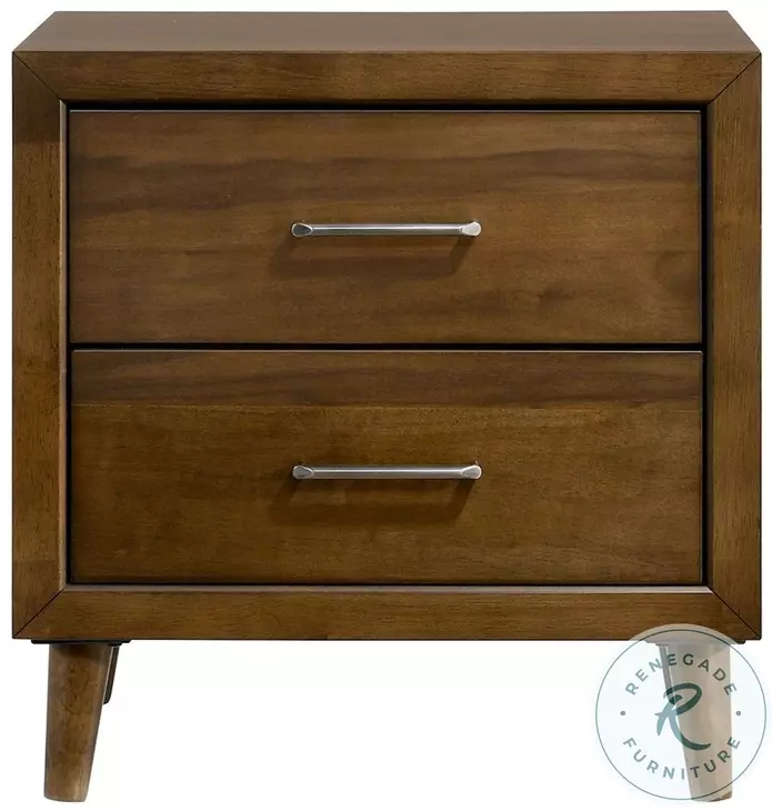 Zuma Walnut 2 Drawer Nightstand
