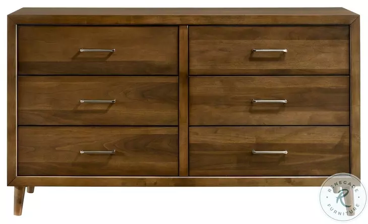 Zuma Walnut 6 Drawer Dresser