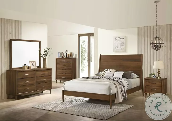 Zuma Walnut 6 Drawer Dresser And Mirror
