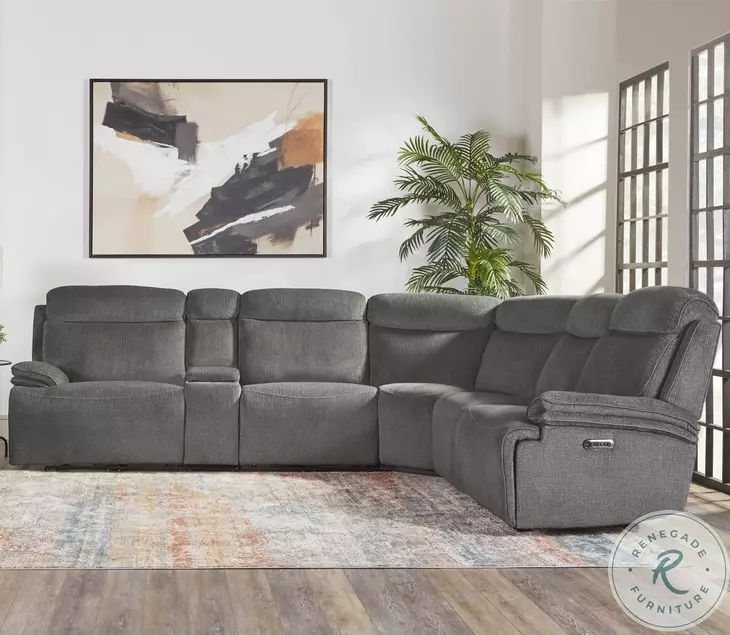 Aubrelle Airy Midnight Modular Power Reclining Sectional