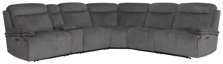 Alpine Airy Midnight 6 Piece Modular Power Reclining Sectional