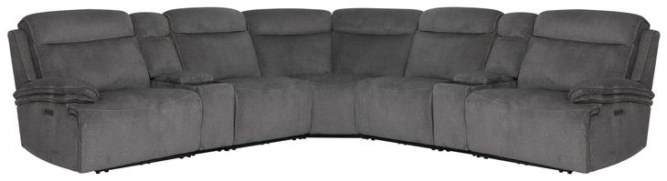 Alpine Airy Midnight 7 Piece Modular Power Reclining Sectional