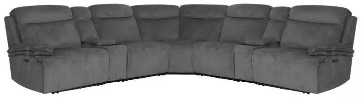 Alpine Airy Midnight 7 Piece Modular Power Reclining Sectional