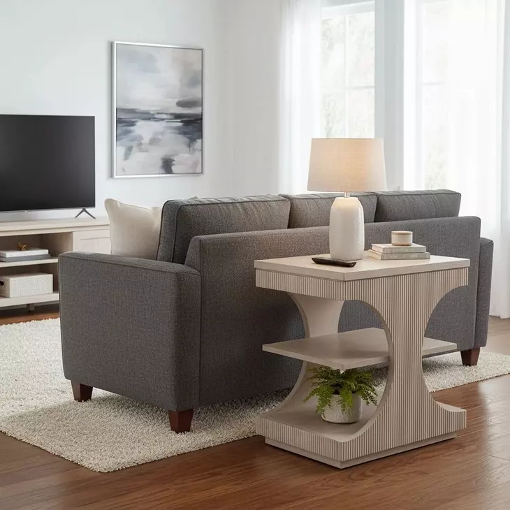 Manhattan Valley Dusty Rose Rectangular Chairside Table