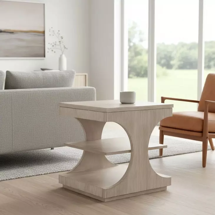 Manhattan Valley Dusty Rose Rectangular End Table