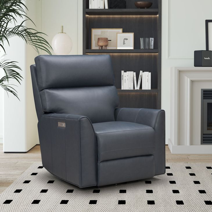 Marah Santa Fe Ocean Leather Big and Tall Power Recliner with USB Charging