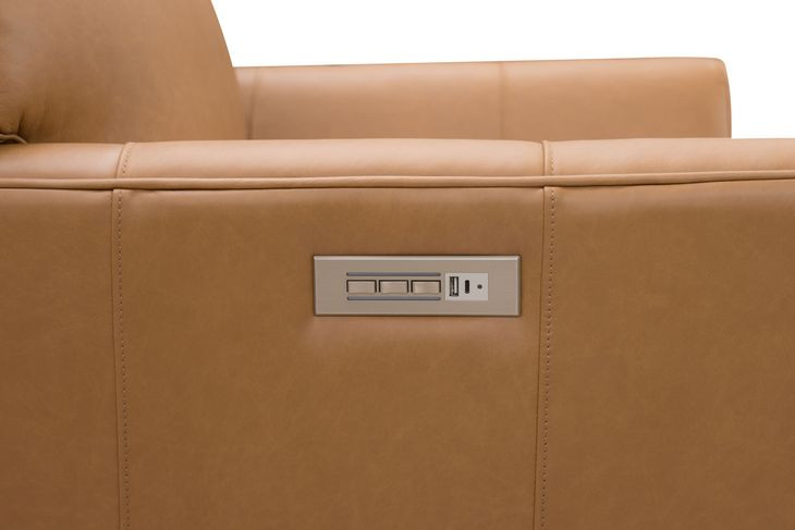 Marah Santa Fe Brandy Leather Big and Tall Power Recliner with USB Charging