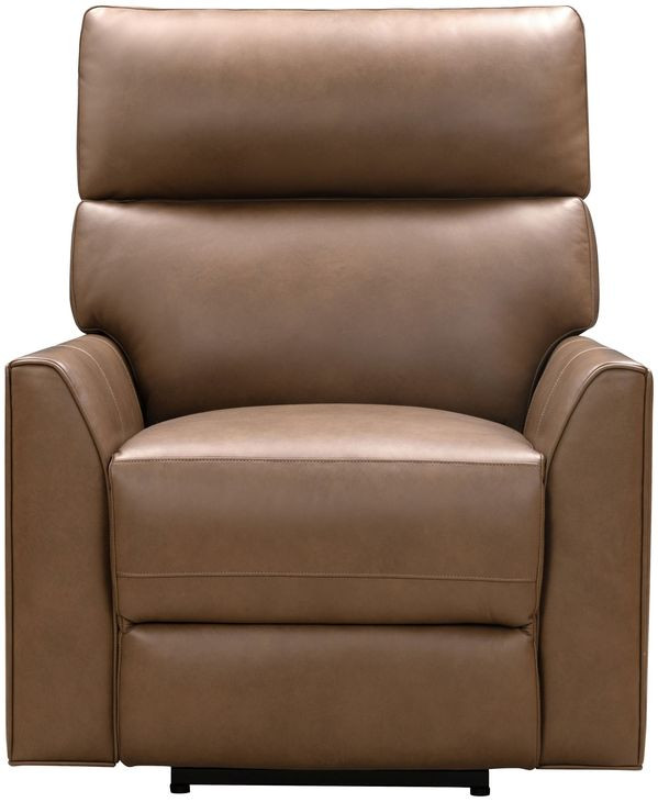 Marah Cashmere Taupe Leather Big and Tall Power Recliner with USB Charging