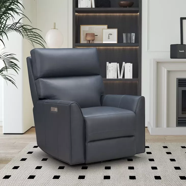 Marah Santa Fe Ocean Leather Triple Power Recliner with USB Charging