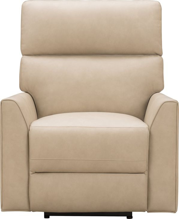 Marah Cashmere Stone Leather Triple Power Recliner with USB Charging