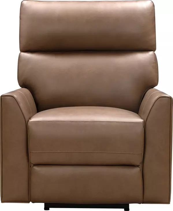 Marah Cashmere Taupe Leather Triple Power Recliner with USB Charging