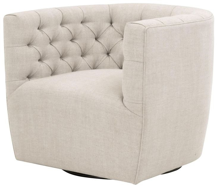 Marcel Beige Upholstered Swivel Club Chair