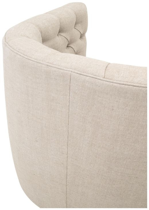Marcel Beige Upholstered Swivel Club Chair