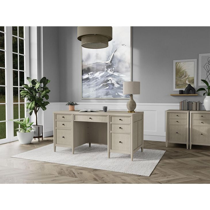 Maren White Sand Executive Desk