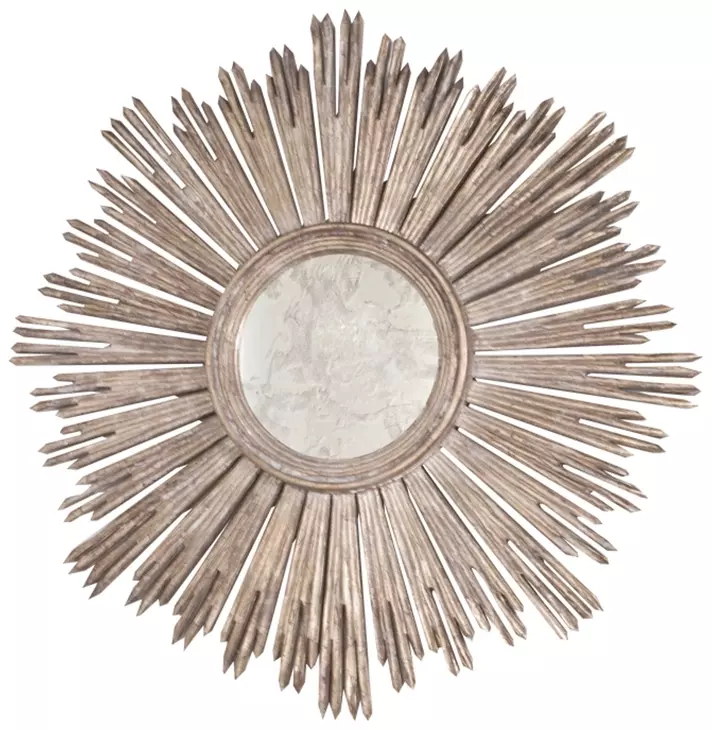 Margeaux Silver Leaf Sunburst Wall Mirror