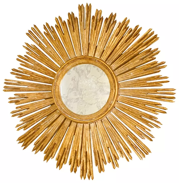 Margeaux Gold Leaf Sunburst Wall Mirror
