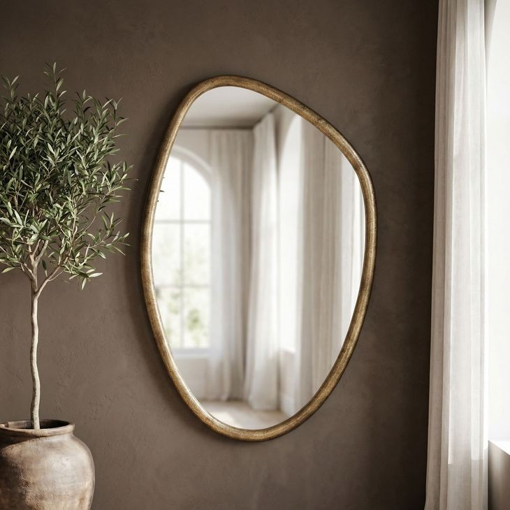 Margot Warm Gold Bronze Free Form Wall Mirror