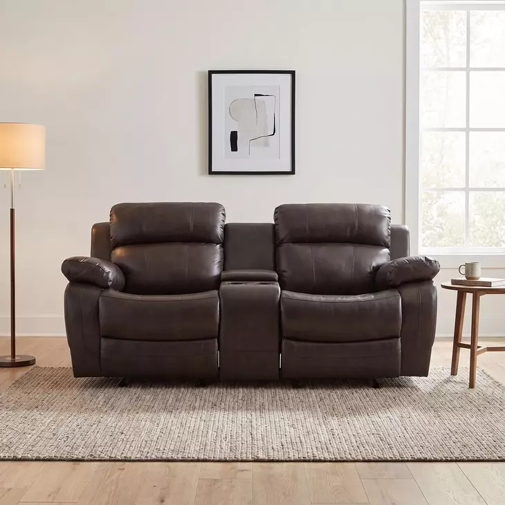Marille Brown 78" Double Glider Reclining Loveseat