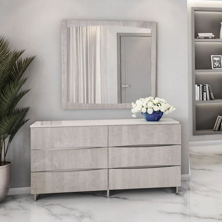 Marin Greige Rectangle Wall Mirror