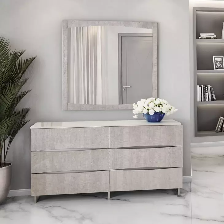 Marin Greige Rectangle Wall Mirror
