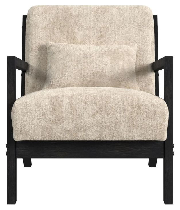 Freya Langley Cream Upholstered Chair with Kidney Pillow