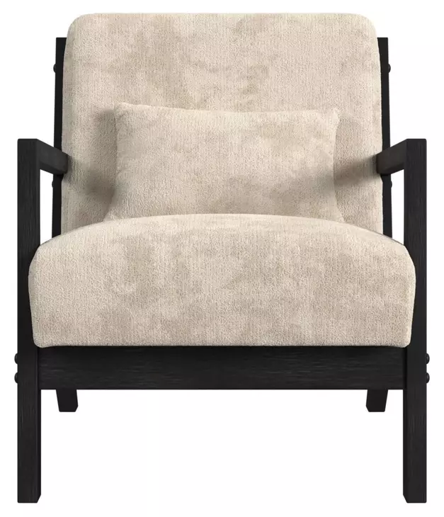 Freya Langley Cream Upholstered Chair with Kidney Pillow