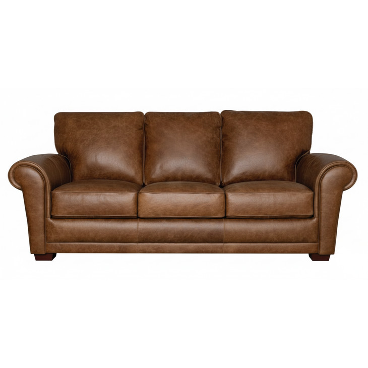 Maverick Cinnamon 88" Top Grain Leather Sofa