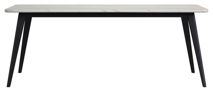 Megan White and Black 78" Rectangular Dining Table