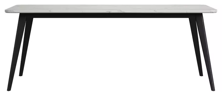 Megan White and Black 78" Rectangular Dining Table