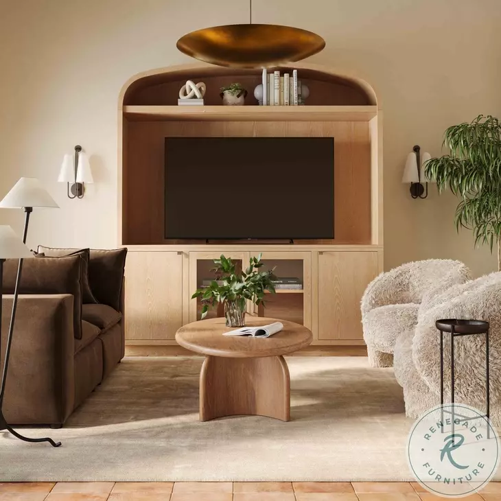 Marlow Natural Wood Entertainment Center