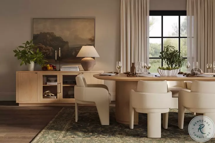 Marlow Natural Wood Oval Dining Room Set